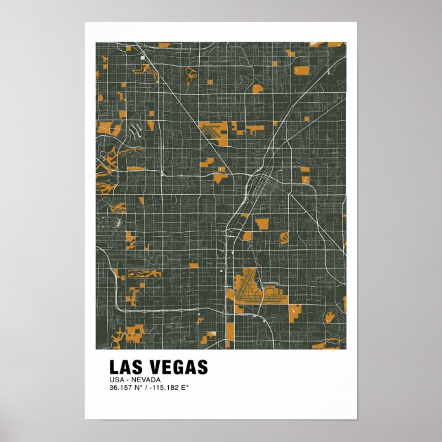 Poster de la carte de Las Vegas - Nevada Green Map (Devant)