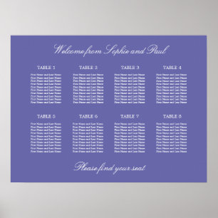 Poster de la carte de Mariage de table Lavender 8