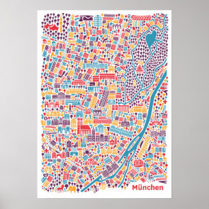 Poster de la carte de Munich