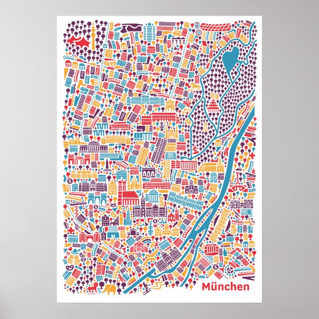 Poster de la carte de Munich (Devant)
