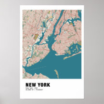 Poster de la carte de New York - New York Style de