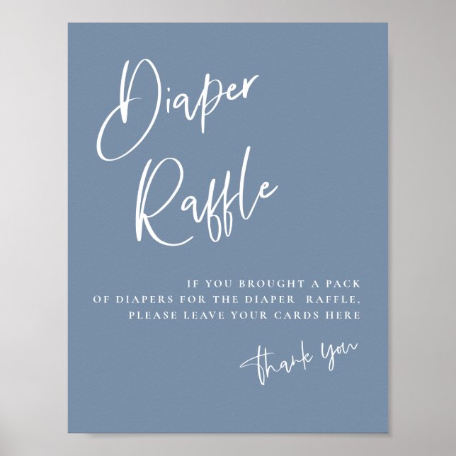 Poster de la carte de rabat Denim Blue Baby shower (Devant)