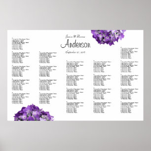 Poster de la carte de siège de l'Hydrangée violett