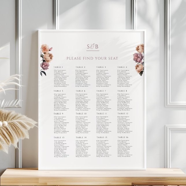 Poster de la carte de siège de Mariage de Boho Neu (Créateur téléchargé)