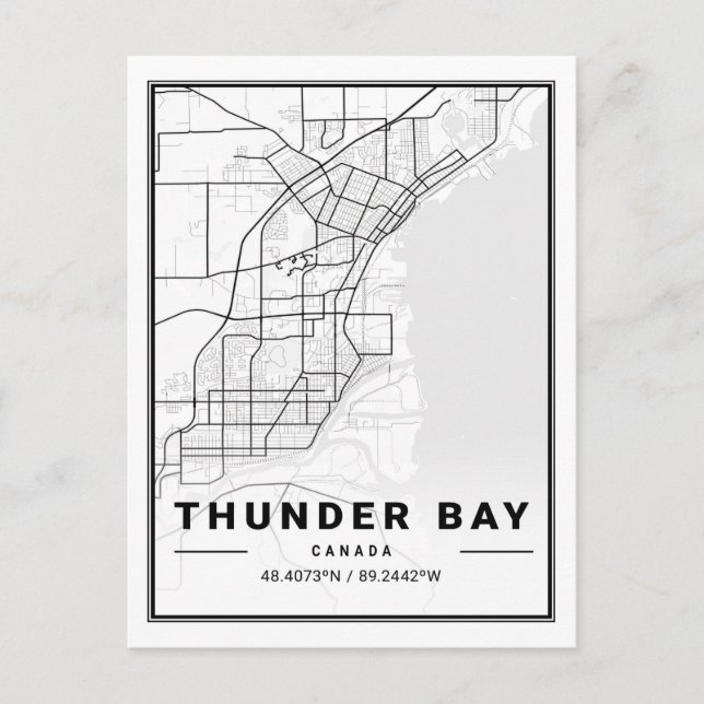 Poster de la carte de Thunder Bay Ontario Canada T (Devant)