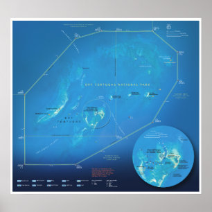 Poster de la carte de Tortugas sec