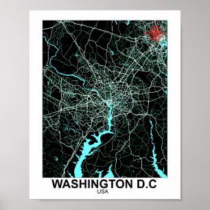 Poster de la carte de Washington City