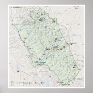 poster de la carte des glaciers (Montana)