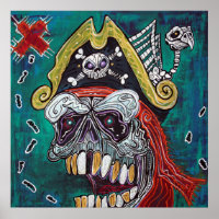 Poster de la carte des trésors de pirates