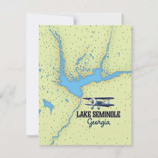 Poster de la carte du lac Seminole Georgia (Devant)