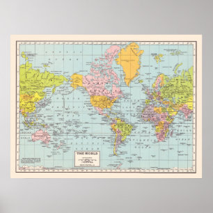 Poster de la carte du monde