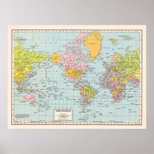 Poster de la carte du monde (Devant)