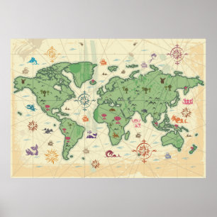 Poster de la carte du monde