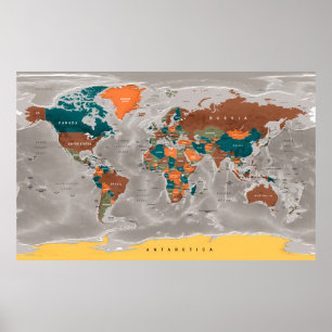 Poster de la carte du monde