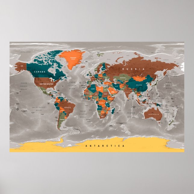 Poster de la carte du monde (Devant)