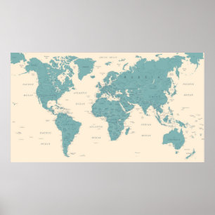 Poster de la carte du monde