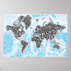 Poster de la carte du monde