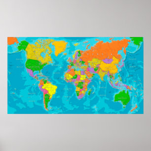 Poster de la carte du monde