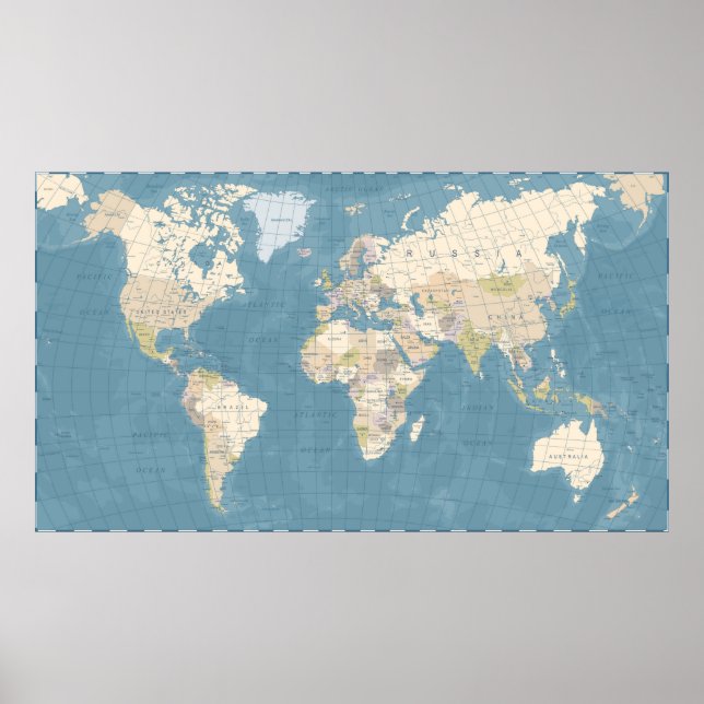Poster de la carte du monde (Devant)