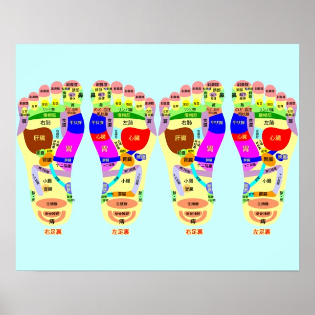 poster de la carte du pied de réflexologie (Devant)