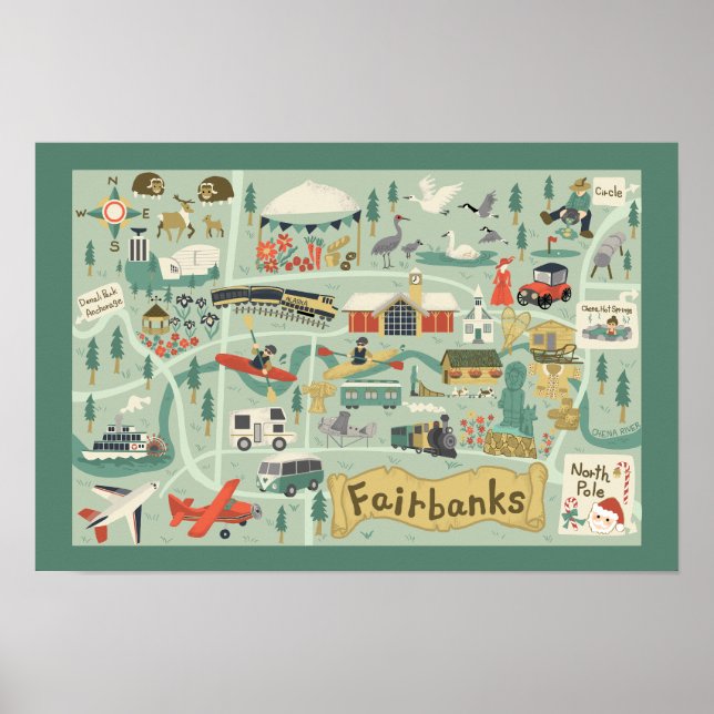 Poster de la carte Fairbanks (Devant)