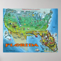 Poster de la carte Florida USA