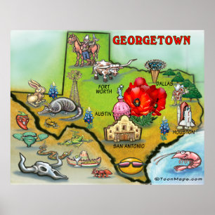Poster de la carte géographique de Georgetown au T