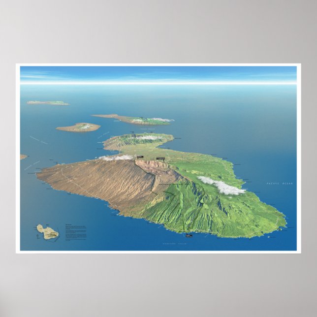 Poster de la carte Haleakala et Maui (Devant)