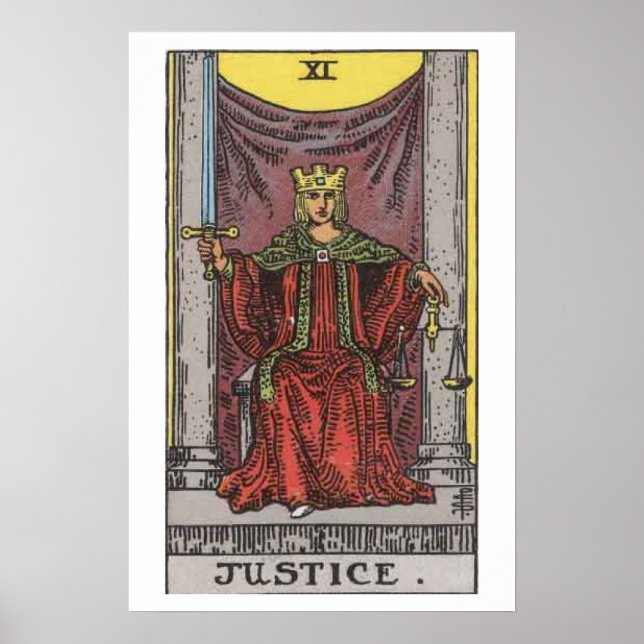 Poster de la carte Justice Tarot (Devant)