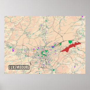Poster de la carte Luxembourg