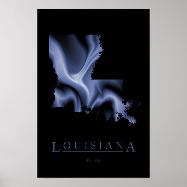 Poster de la carte moderne Louisiana (Devant)