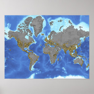 Poster de la carte mondiale des glissements de ter