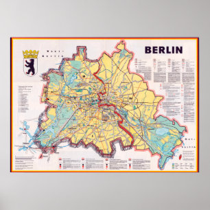Poster de la carte Retro East/West Berlin