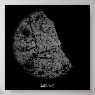 Poster de la carte routière de Chicago
