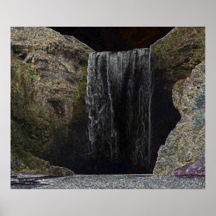 Poster de la cascade de Neon foncé