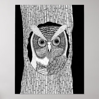 Poster de la chouette des arbres