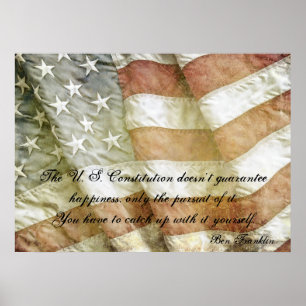 Poster de la citation Ben Franklin Happiness