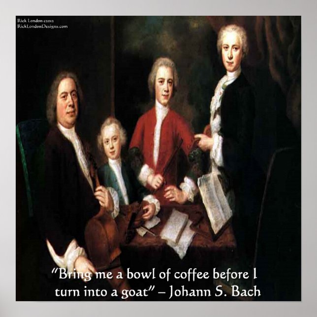 Poster de la citation de café Johann S Bach et Fun (Devant)