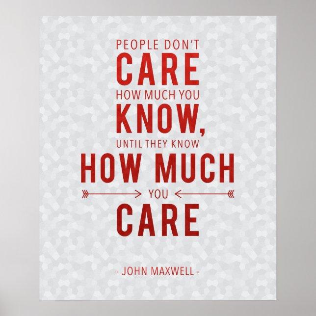 Poster de la citation de leadership Caring John Ma (Devant)