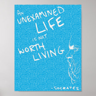 Poster de la citation de Socrates "La vie non exam
