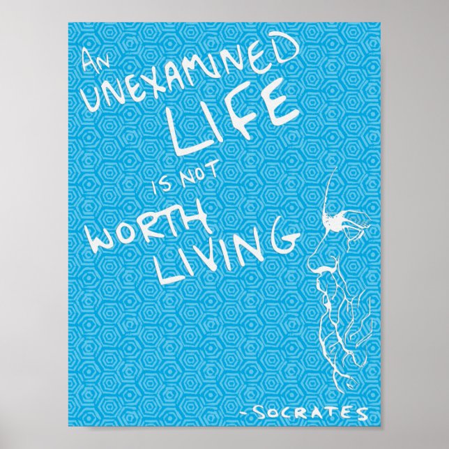Poster de la citation de Socrates "La vie non exam (Devant)