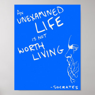 Poster de la citation de Socrates "La vie non exam