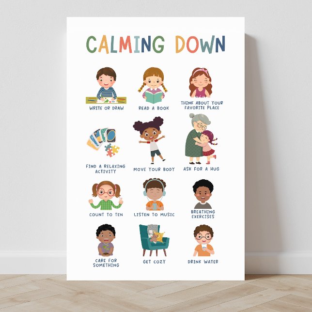 Poster de la classe Techniques de Calme (calming techniques, social emotional learning, classroom, classroom posters, education, homeschool)