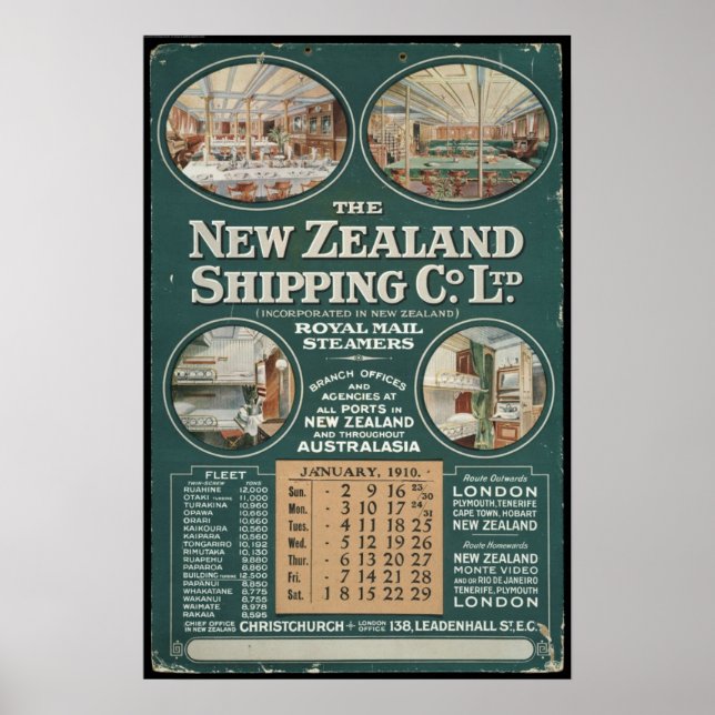 Poster de la compagnie maritime néo-zélandaise 191 (Devant)