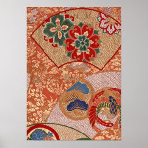 Poster de la conception traditionnelle japonaise d