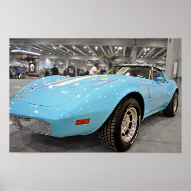 Poster de la Corvette Bleue Bébé (Devant)