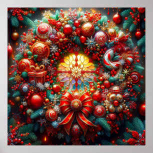 Poster de la couronne de Noël