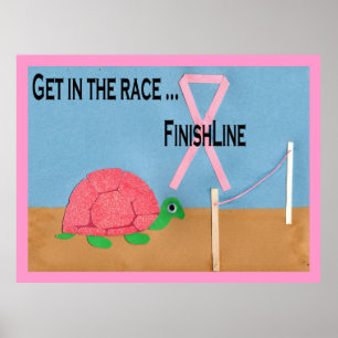 Poster de la course de tortue rose
