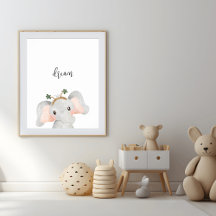 Poster de la crèche de rêve Eléphant mignonne
