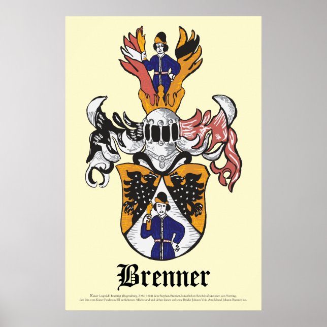 Poster de la crête de famille Brenner 24x36 (Devant)